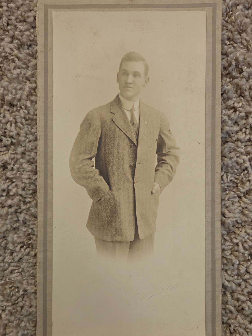 Vintage 1910s RPPC Antique Sepia Photo Postcard - Bushnell Studio Seattle Arcade